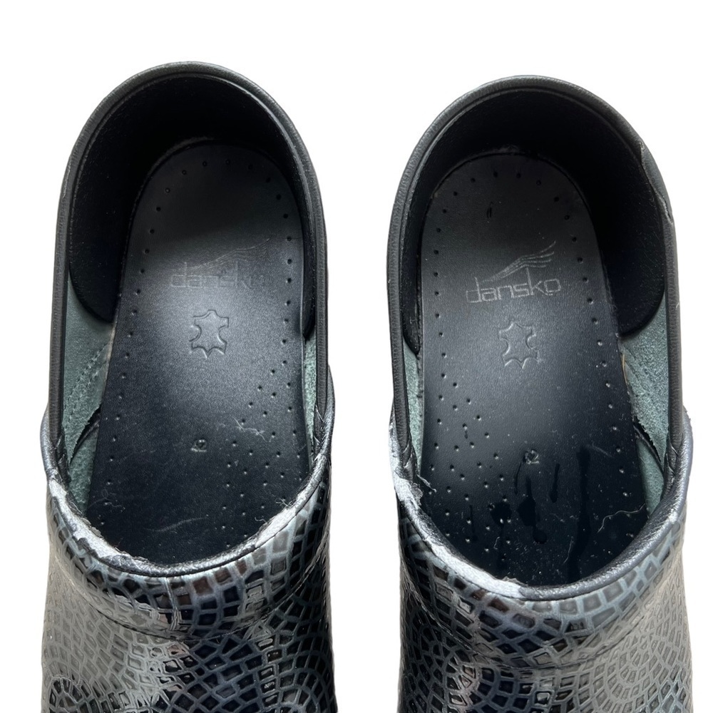 Dansko - Charcoal Anaconda Pro XP Leather Career Nursing Mules Clogs Sz 42 - Picture 4 of 12